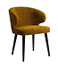 PTMD Fiori Yellow 6057 dining chair black wood legs