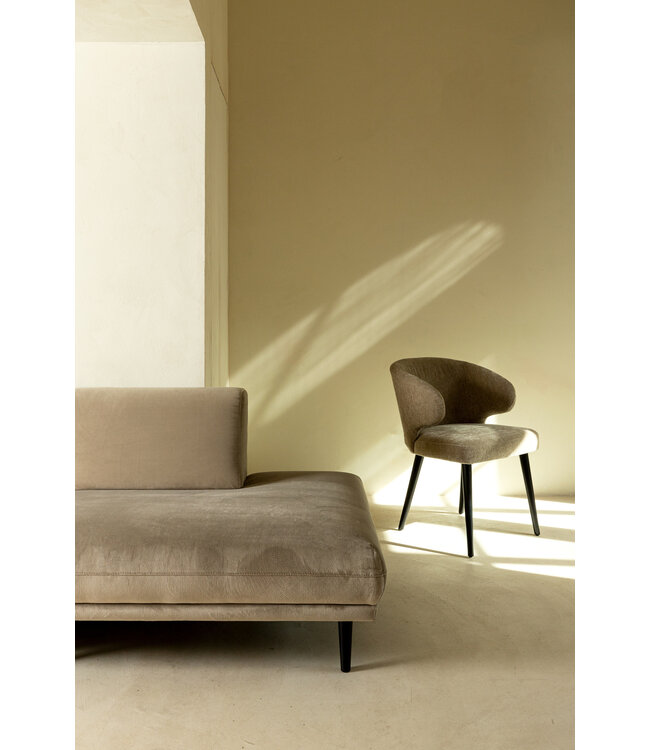 PTMD Fiori White 9852 dining chair black wood legs