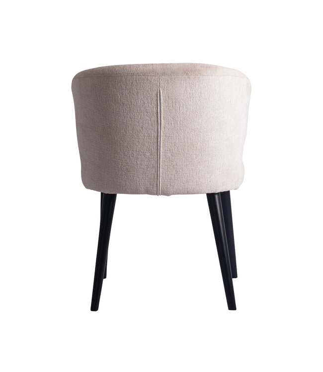 PTMD Fiori White 9852 dining chair black wood legs