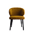 PTMD Fiori Yellow 6057 dining chair black wood legs