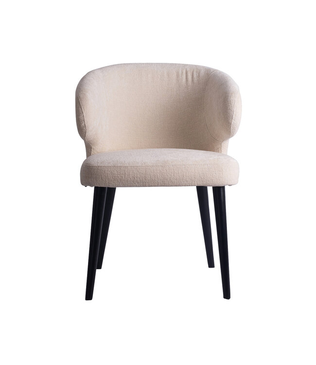 PTMD Fiori White 9852 dining chair black wood legs