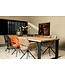 PTMD Link Dining chair dark grey fabric with metal legs