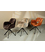 PTMD Link Dining chair dark grey fabric with metal legs