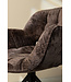 PTMD Link Dining chair dark grey fabric with metal legs