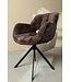 PTMD Link Dining chair dark grey fabric with metal legs