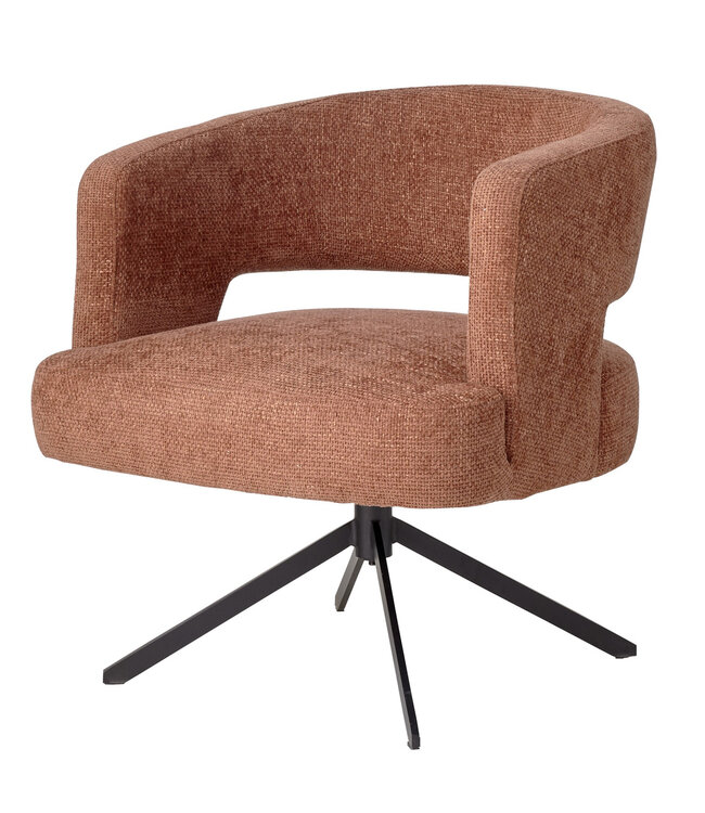 PTMD Baldr Rust diningchair legacy6 deepterra black leg