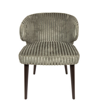 PTMD Fiori Green 13 dining chair dark brown wood legs