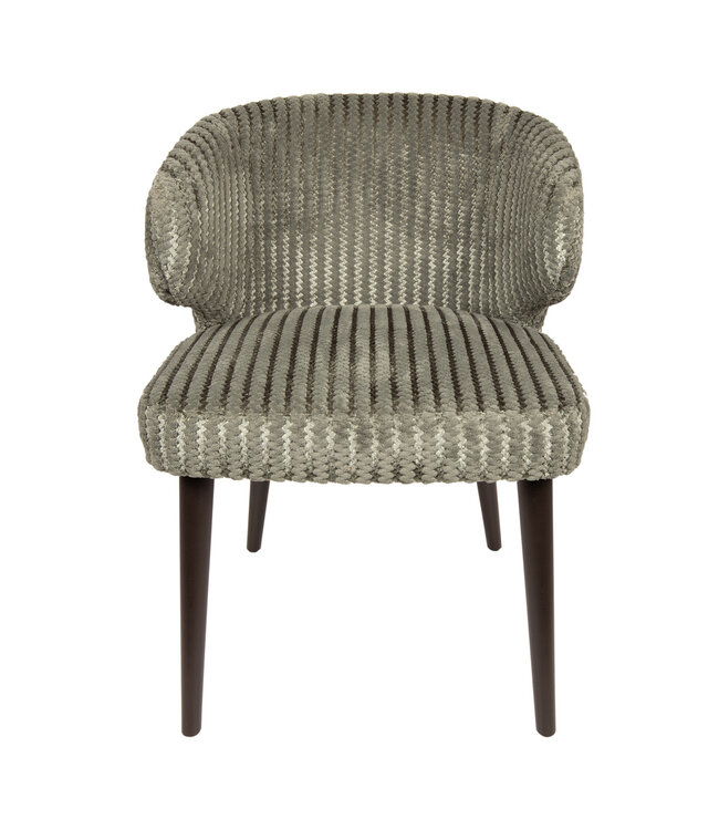 PTMD Fiori Green 13 dining chair dark brown wood legs