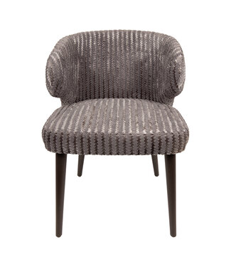 PTMD Fiori Taupe 19 dining chair dark brown wood legs