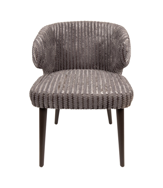 PTMD Fiori Taupe 19 dining chair dark brown wood legs