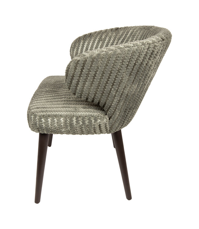 PTMD Fiori Green 13 dining chair dark brown wood legs