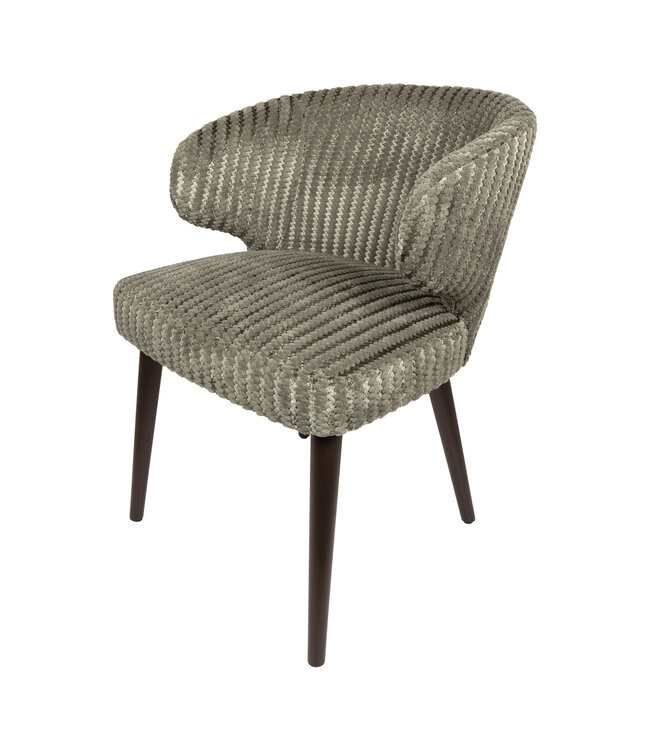 PTMD Fiori Green 13 dining chair dark brown wood legs