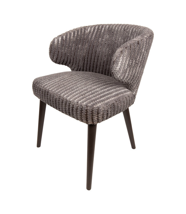 PTMD Fiori Taupe 19 dining chair dark brown wood legs