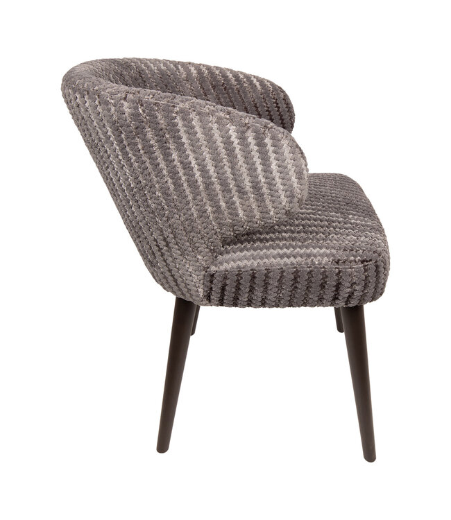 PTMD Fiori Taupe 19 dining chair dark brown wood legs