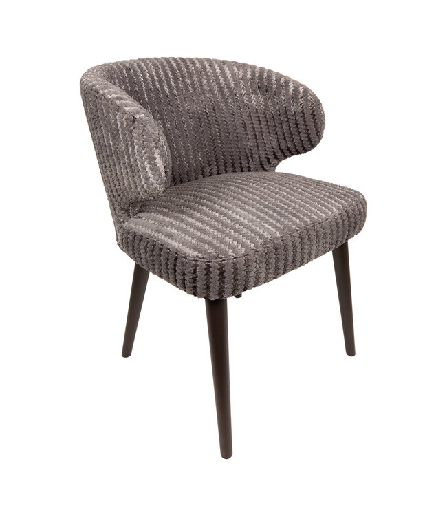 PTMD Fiori Taupe 19 dining chair dark brown wood legs