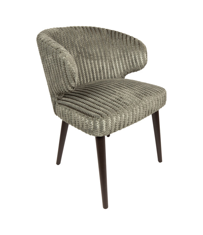 PTMD Fiori Green 13 dining chair dark brown wood legs