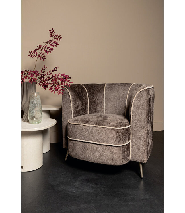 PTMD John Grey fauteuil aphrodite 7 mocco beige stripes