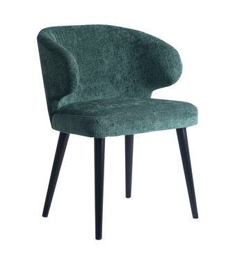 PTMD Fiori Petrol 502 dining chair black wood legs