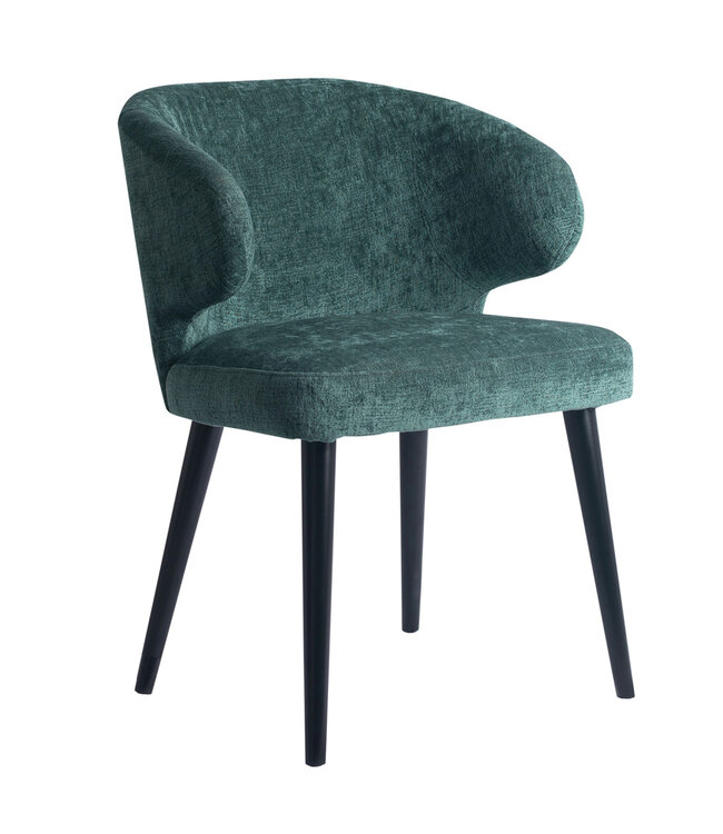 PTMD Fiori Petrol 502 dining chair black wood legs