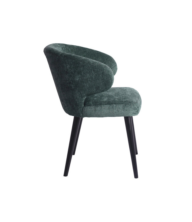 PTMD Fiori Petrol 502 dining chair black wood legs