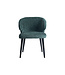 PTMD Fiori Petrol 502 dining chair black wood legs