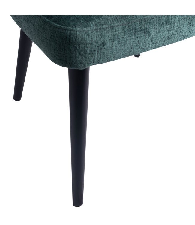 PTMD Fiori Petrol 502 dining chair black wood legs