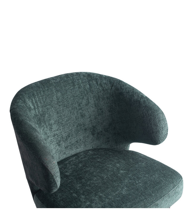 PTMD Fiori Petrol 502 dining chair black wood legs