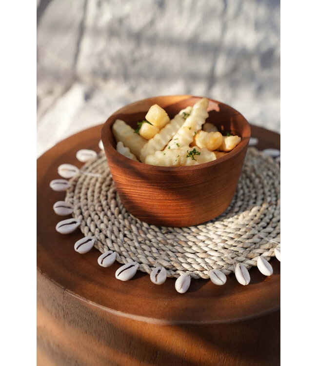 Bazar Bizar De Raffia Schelp Pannenonderzetter