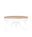 LABEL51 Salontafel Saran – Mango Hout & Wit Metaal – Ø80 cm – LABEL51