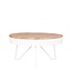 LABEL51 Salontafel Saran – Mango Hout & Wit Metaal – Ø80 cm – LABEL51