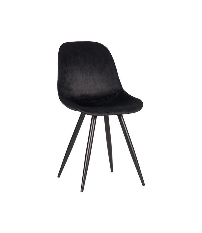 LABEL51 LABEL51 Eetkamerstoel Capri - Zwart - Fluweel