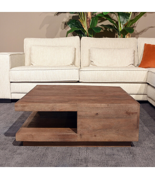 LABEL51 LABEL51 Salontafel Square - Espresso - Mangohout 80x30x80cm