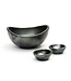Bazar Bizar De Burned Gebogen Kom - Zwart - Set van 3