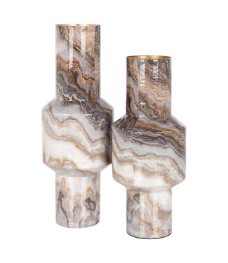 Richmond Interiors Vaas Noia - Groot - Bruin 34x13x13cm