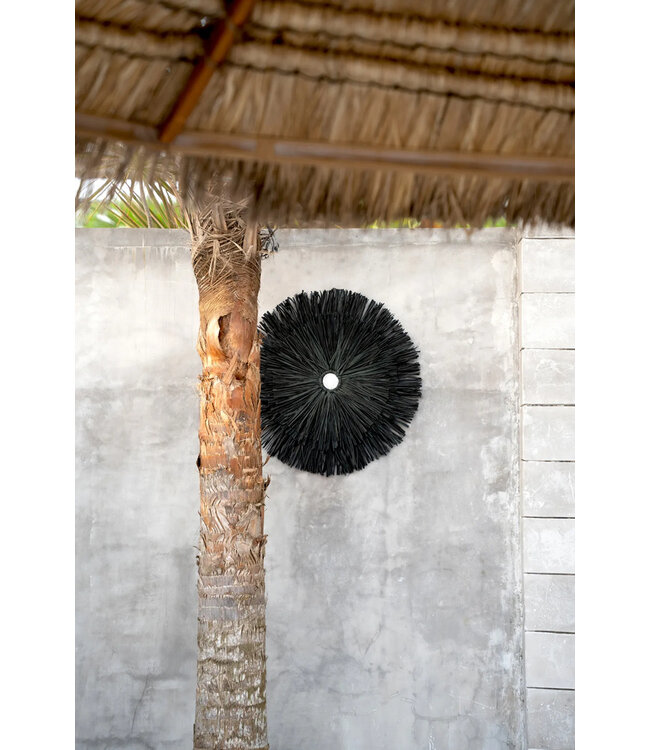 Bazar Bizar De Raffia Juju Muurdecoratie - Zwart