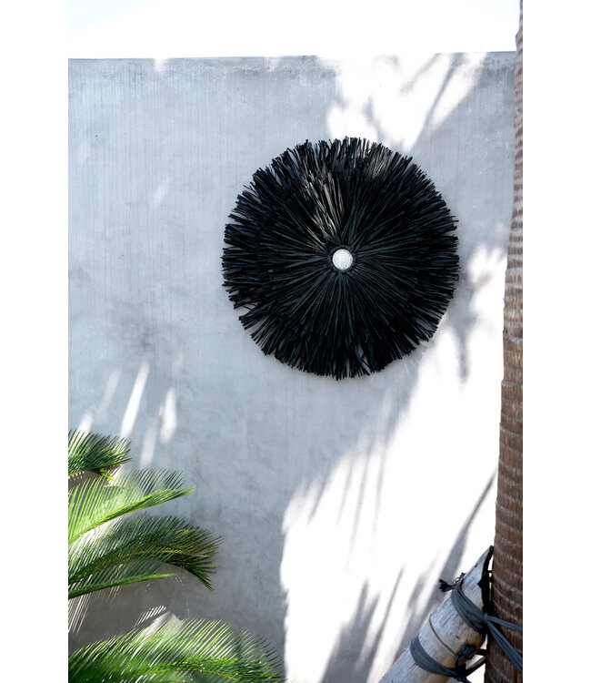 Bazar Bizar De Raffia Juju Muurdecoratie - Zwart