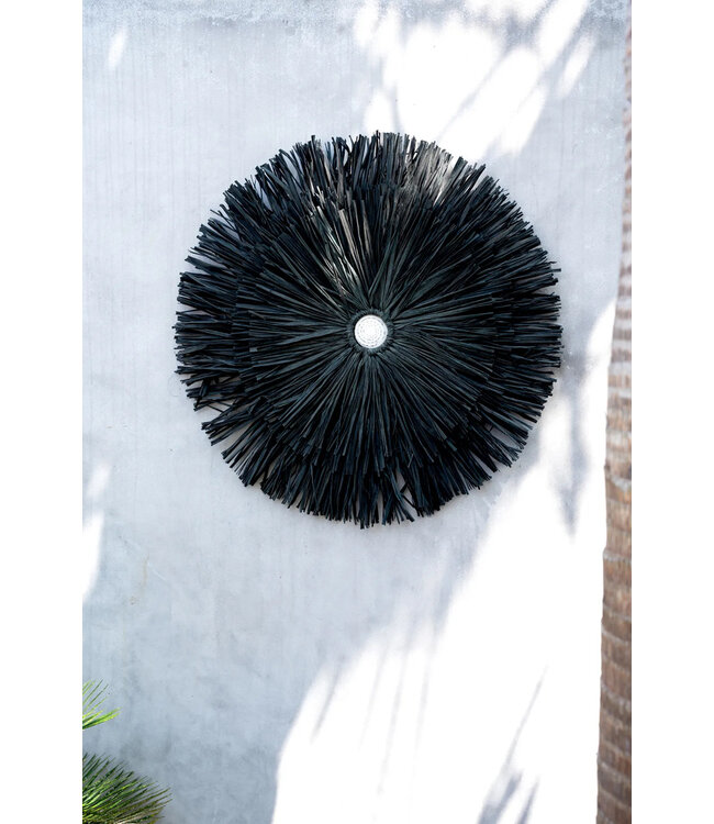 Bazar Bizar De Raffia Juju Muurdecoratie - Zwart