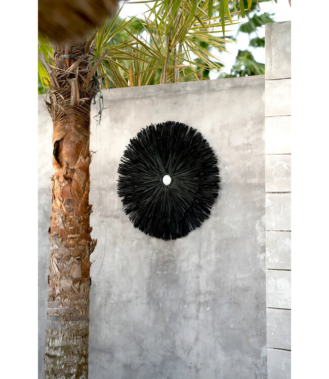 Bazar Bizar De Raffia Juju Muurdecoratie - Zwart