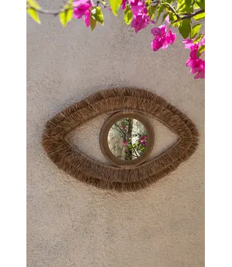 Bazar Bizar De Raffia Eye Spiegel - Naturel - M