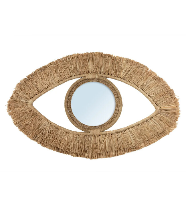 Bazar Bizar De Raffia Eye Spiegel - Naturel - M