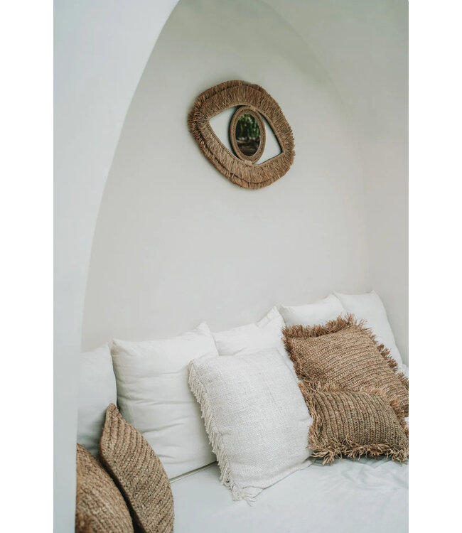 Bazar Bizar De Raffia Eye Spiegel - Naturel - M