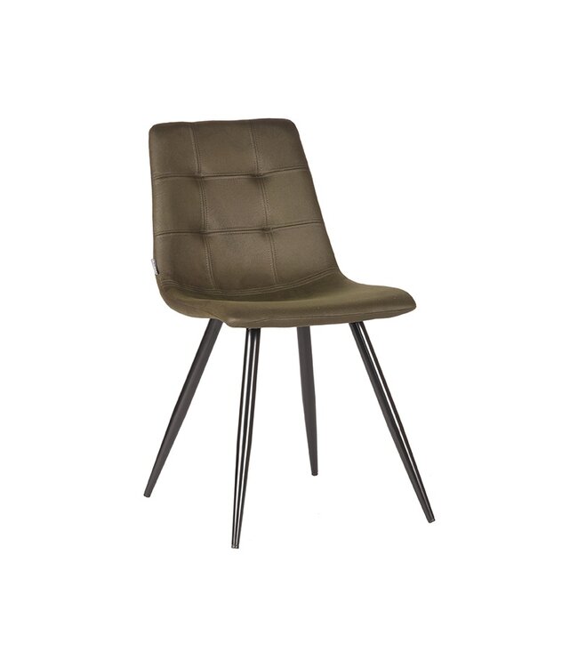 LABEL51 Eetkamerstoel Jay - Army green - Microfiber