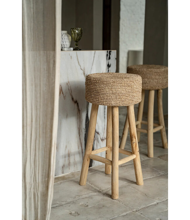 Bazar Bizar Barstoel Raffia - Naturel