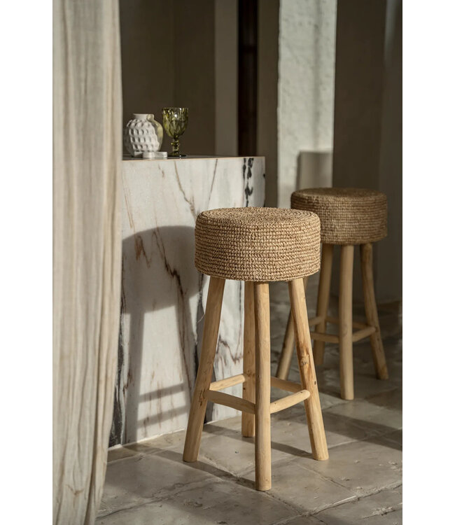 Bazar Bizar Barstoel Raffia - Naturel