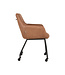LABEL51 Eetkamerstoel Lenny - Cognac - Microfiber