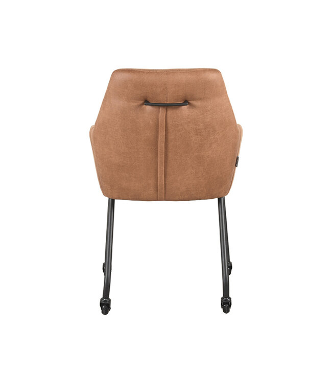 LABEL51 Eetkamerstoel Lenny - Cognac - Microfiber