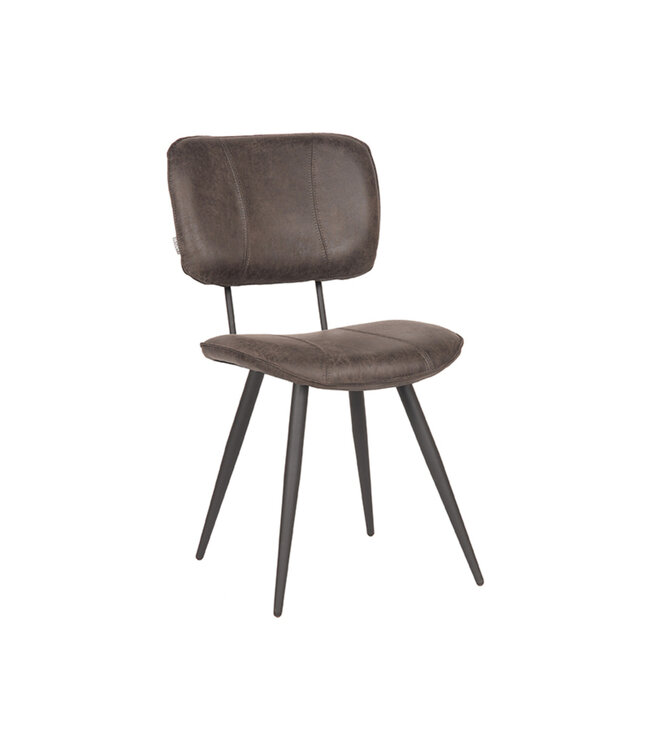 LABEL51 Eetkamerstoel Fos - Antraciet - Leder