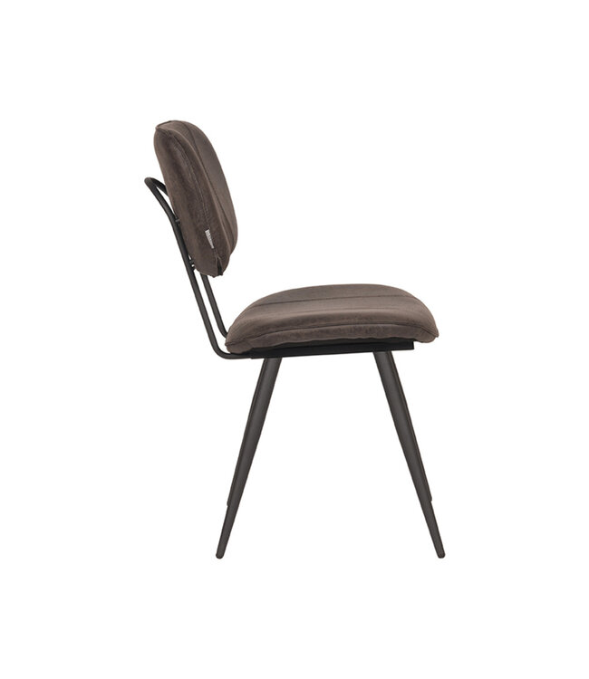 LABEL51 Eetkamerstoel Fos - Antraciet - Leder