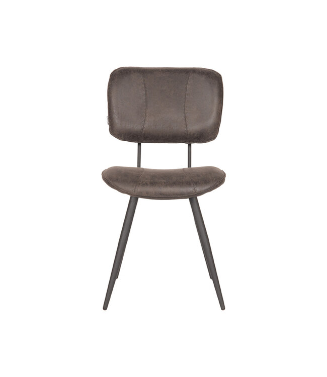 LABEL51 Eetkamerstoel Fos - Antraciet - Leder