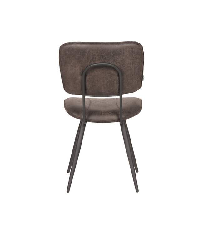 LABEL51 Eetkamerstoel Fos - Antraciet - Leder